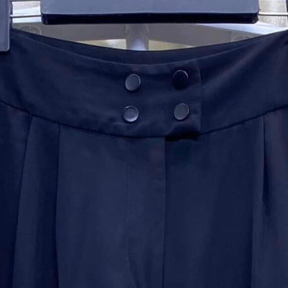 Black Double Button Office Straight Leg Trousers - Picture 3 of 4